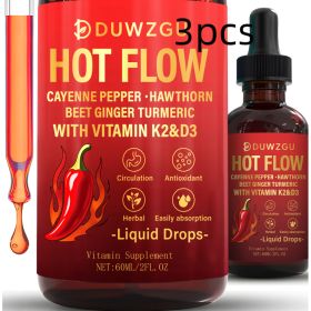 Optimum Botanical Liquid Drops 60ml Cinnamon, Ginseng  Cayenne Pepper (Option: Picture color-3PCS)