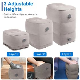 Inflatable Foot Rest Pillow for Travel - Leg Care Cushion to Relieve Swelling & Improve Blood Circulation , 3 Adjustable Heights, Double Cap Valv (Option: as pic)