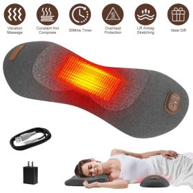Portable 3 in 1 Lumbar Massager with Heating Vibration Airbag Stretch, Memory Foam Back Support Pillow for Home Office Car, Ideal Gift for Men Wo (Option: as pic)