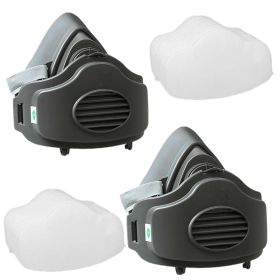 Half Face Gas Mask Cover PRO Respirator 3200 Dust Mask Safety 10 Filters For Sanding Woodworking (Option: 2PCS)