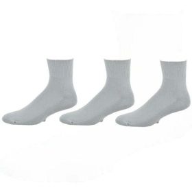 Diabetic Men's Socks Arthritic Cotton Ankle Cushioned 3 Pair Pack (Color: Gray)